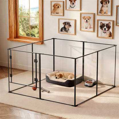 8 Panels Acrylic Dog Playpen Indoors
