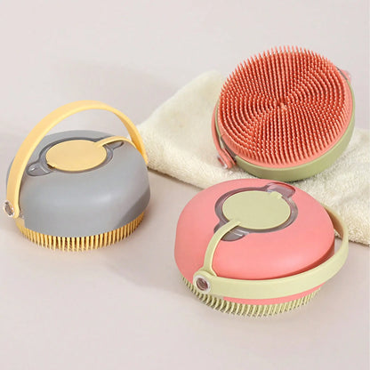 Pet Bath Brush With Shampoo Dispenser