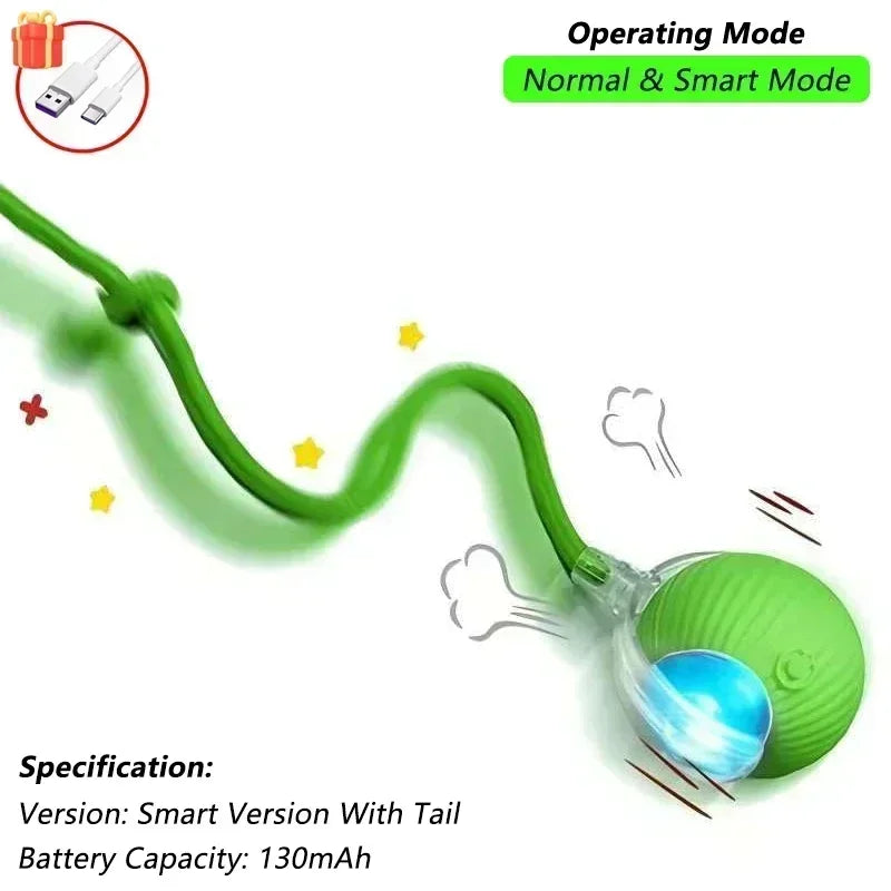 Cat or Dog Interactive Rolling Ball With Tail, Rechargeable