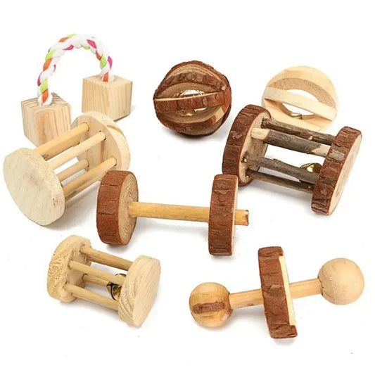 Rabbit Roller Toys Natural Wooden Pine