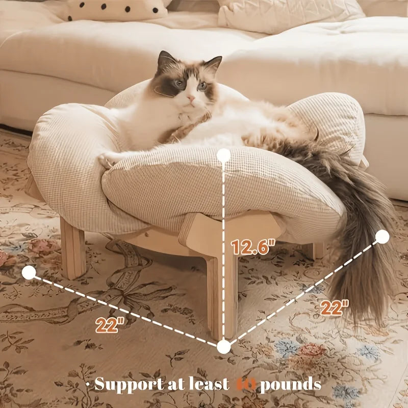 Comfortable Pet Sofa for Cats And Small Dogs, Wooden Legs