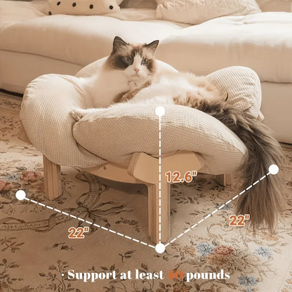 Comfortable Pet Sofa for Cats And Small Dogs, Wooden Legs