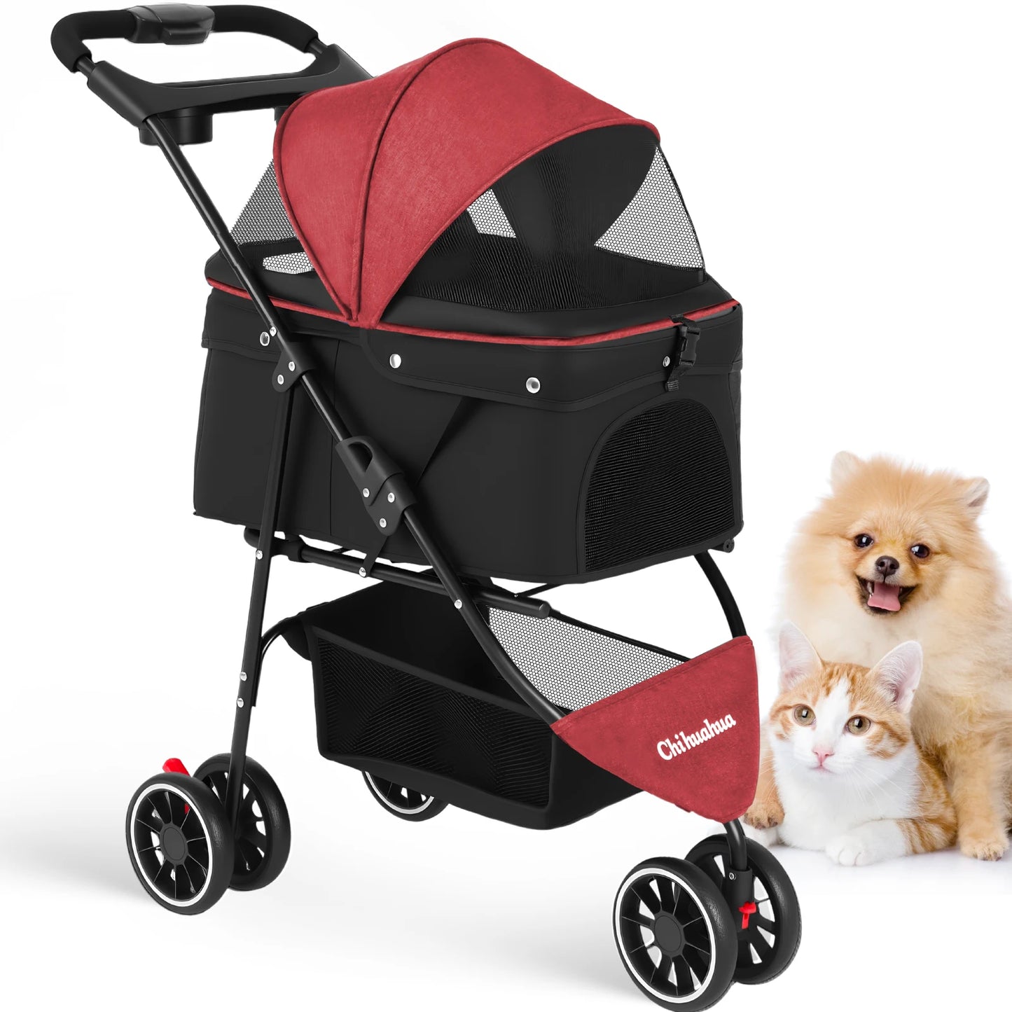 Dogs & Cats Portable Travel Stroller, Foldable