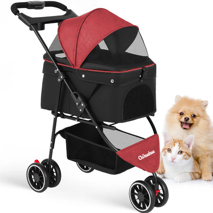 Dogs & Cats Portable Travel Stroller, Foldable