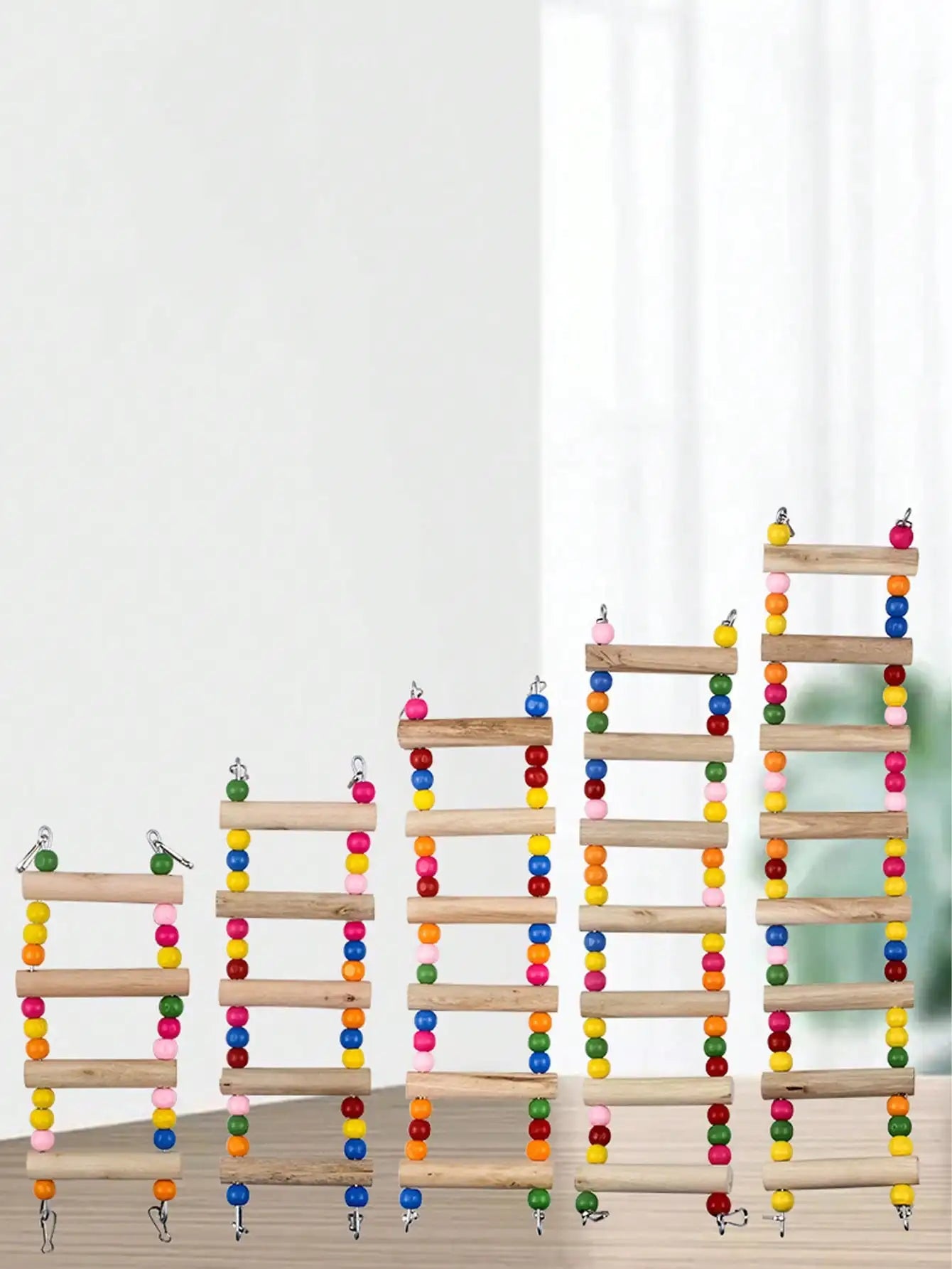 Multistep Bird Climbing Ladder Toy 4/5/6 Steps Parrot Cage Accessory