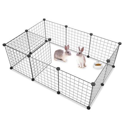 Small Animal Cage and Play Pen Indoor, Portable Metal Wire Yard Fence