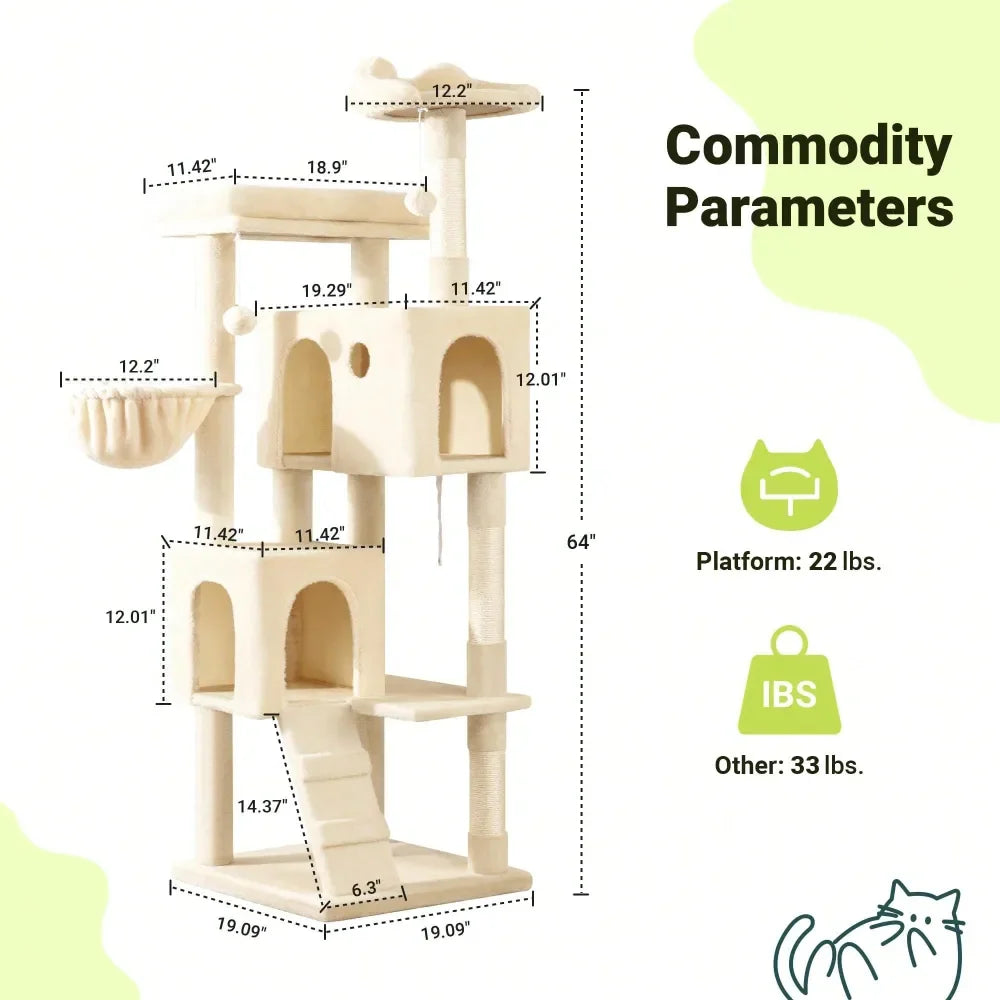 Cat Tree Tower Multi-Level Activity Center Condos