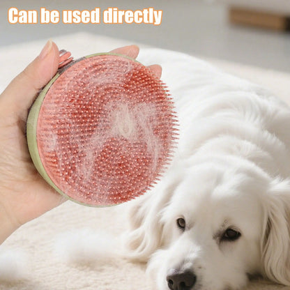 Pet Bath Brush With Shampoo Dispenser