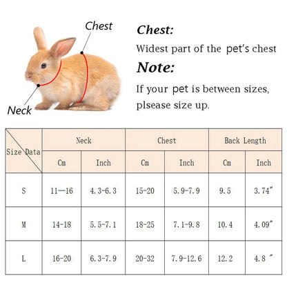Pet Harness and Leash, Breathable Mesh, Rabbit
