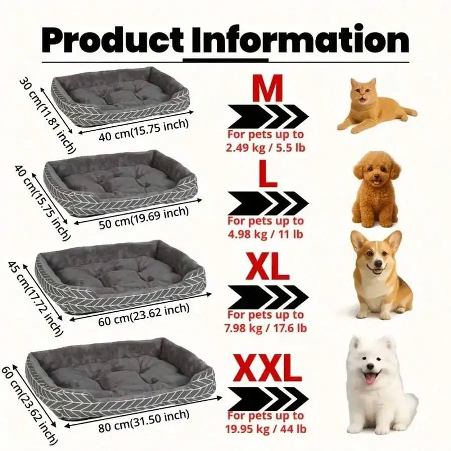 Super Soft, Plush Dog Cat Bed, Anti-Slip