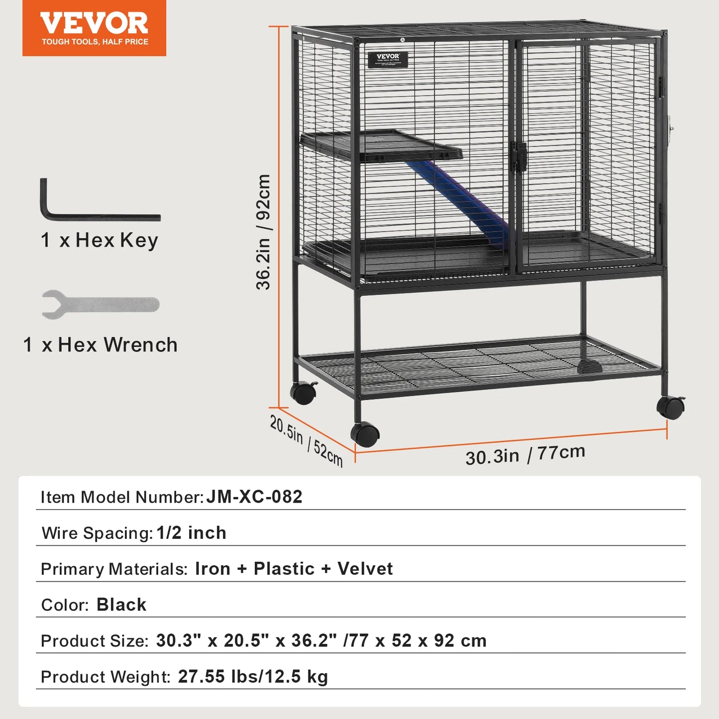 Rolling Metal Ferret Cage Large 4-Tier