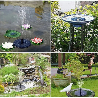 Solar Fountain Pump Bird Baths, Pool, Pond Decor