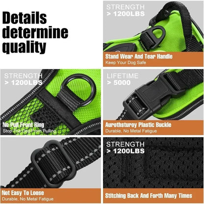 LED Luminous Dog Harness, No Pull, Adjustable, Rechargeable