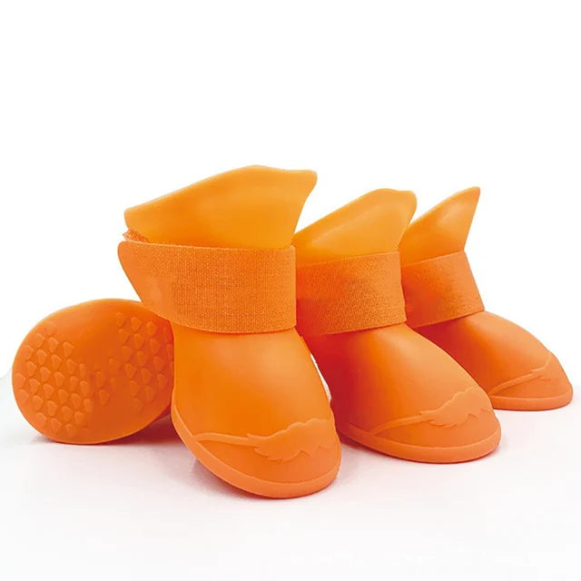 4Pcs Pet Water Proof Rubber Boots Outdoor