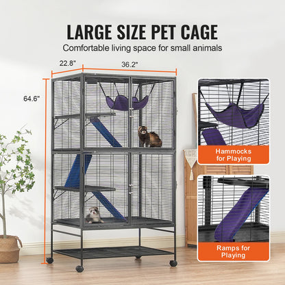 Rolling Metal Cage 4-Tier Small Animals