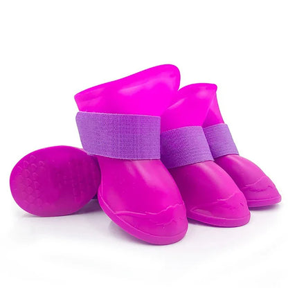 4Pcs Pet Water Proof Rubber Boots Outdoor