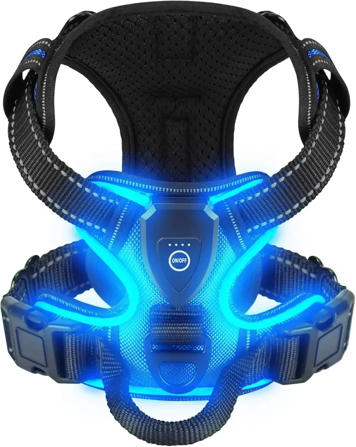 LED Luminous Dog Harness, No Pull, Adjustable, Rechargeable