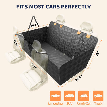 Dog Seat Cover, Hard Bottom, Rear Seat Extender, Heavy-Duty, Anti-Scratch