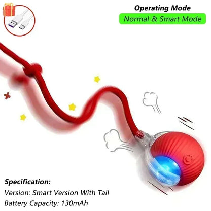 Cat or Dog Interactive Rolling Ball With Tail, Rechargeable