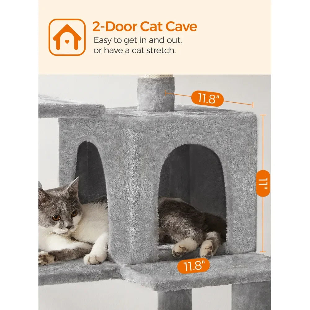 Cat Tree Tower, Condo, Scratching Posts, Hammock, Perch