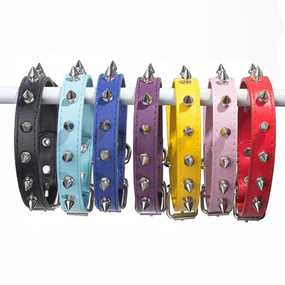 Leather Spiked Pet Collar Adjustable