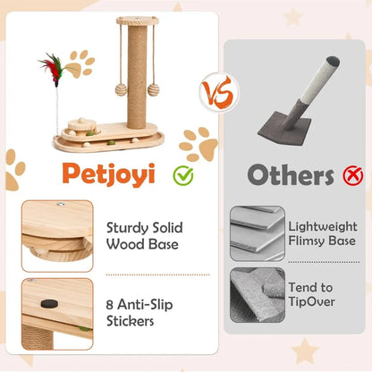 Cat Scratching Post,  2-Tier Ball Track, Teasing Feather Stick