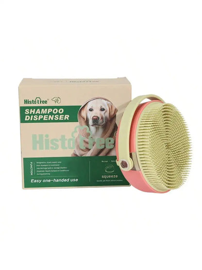 Pet Bath Brush With Shampoo Dispenser