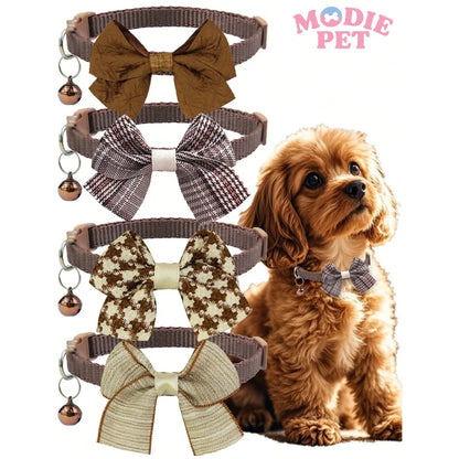 Bow-Knot Collar With Bell, Adjustable