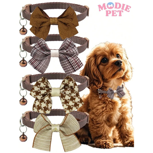Bow-Knot Collar With Bell, Adjustable