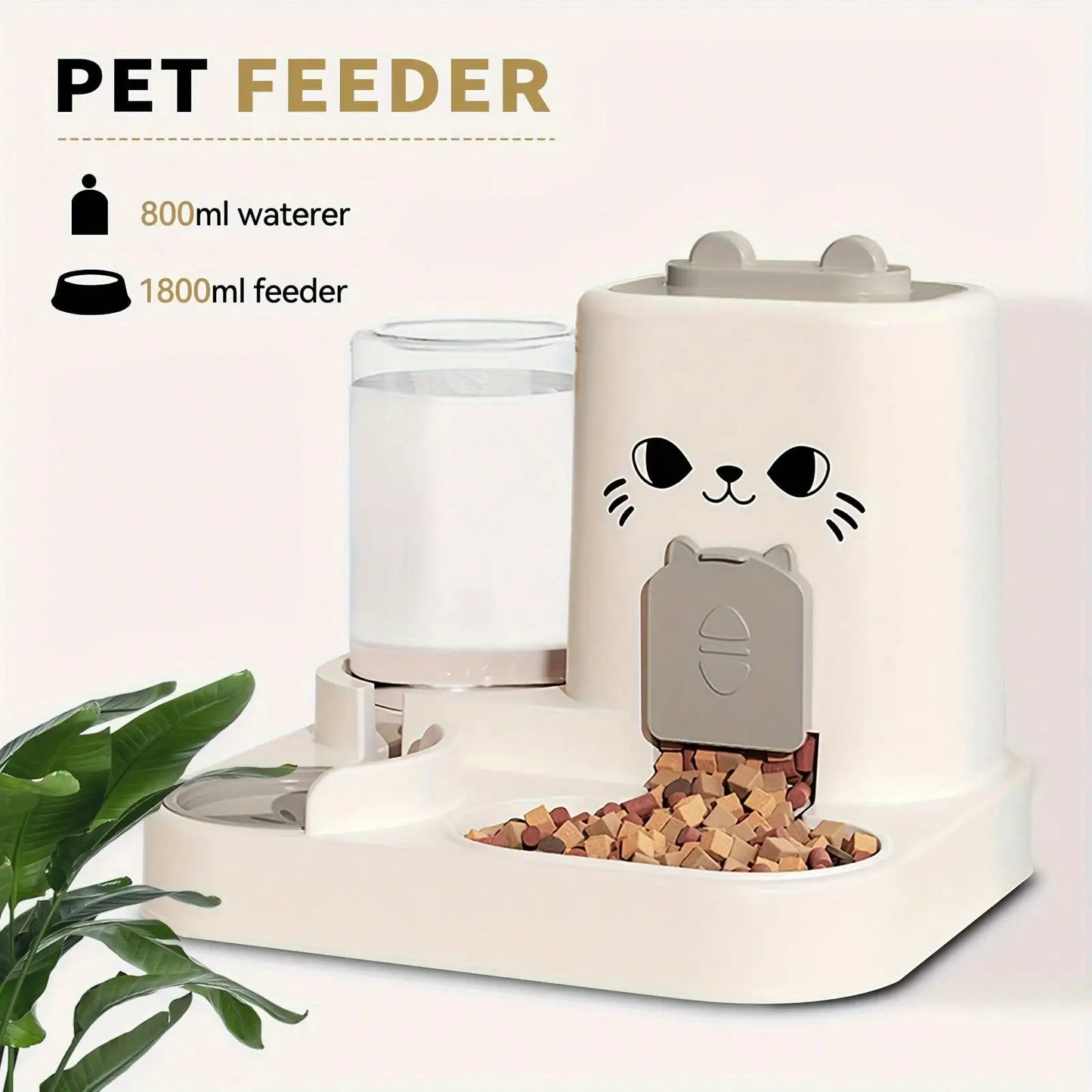 2-in-1 Automatic Cat Food Water Dispenser