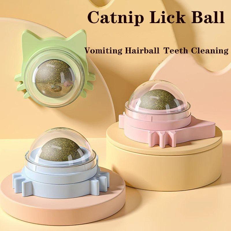 The Wall Cat Ball, Lickable Snack, Self-Rotating, Teeth Cleaning