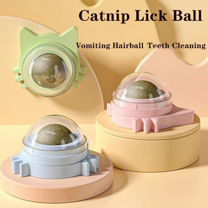 The Wall Cat Ball, Lickable Snack, Self-Rotating, Teeth Cleaning