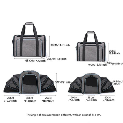 Pet Carrier Foldable Expandable Bag Mesh Breathable Handheld