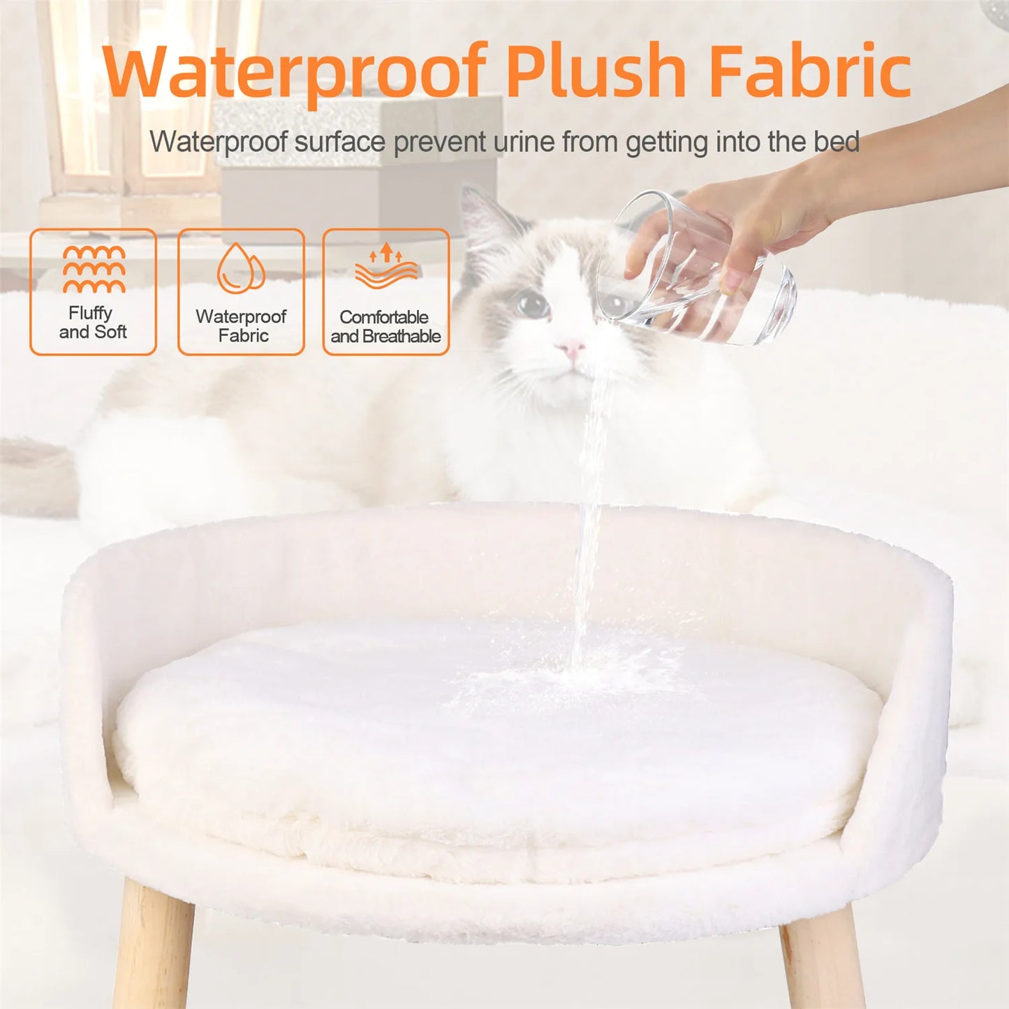 Pet Sofa Bed Raised, Removable Cushion