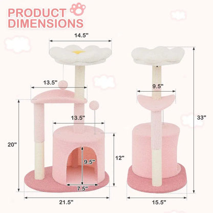 Cat Tower, Activity Tree For Indoor Cats, Cozy Condo