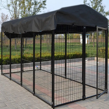 Large Dog Kennel Outdoor with Anti-UV Waterproof Cover