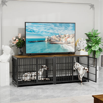 Furniture Style Dog Crate, Metal and Wood.