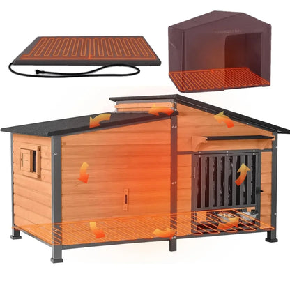 Heated Dog House, Insulated, Outdoor.