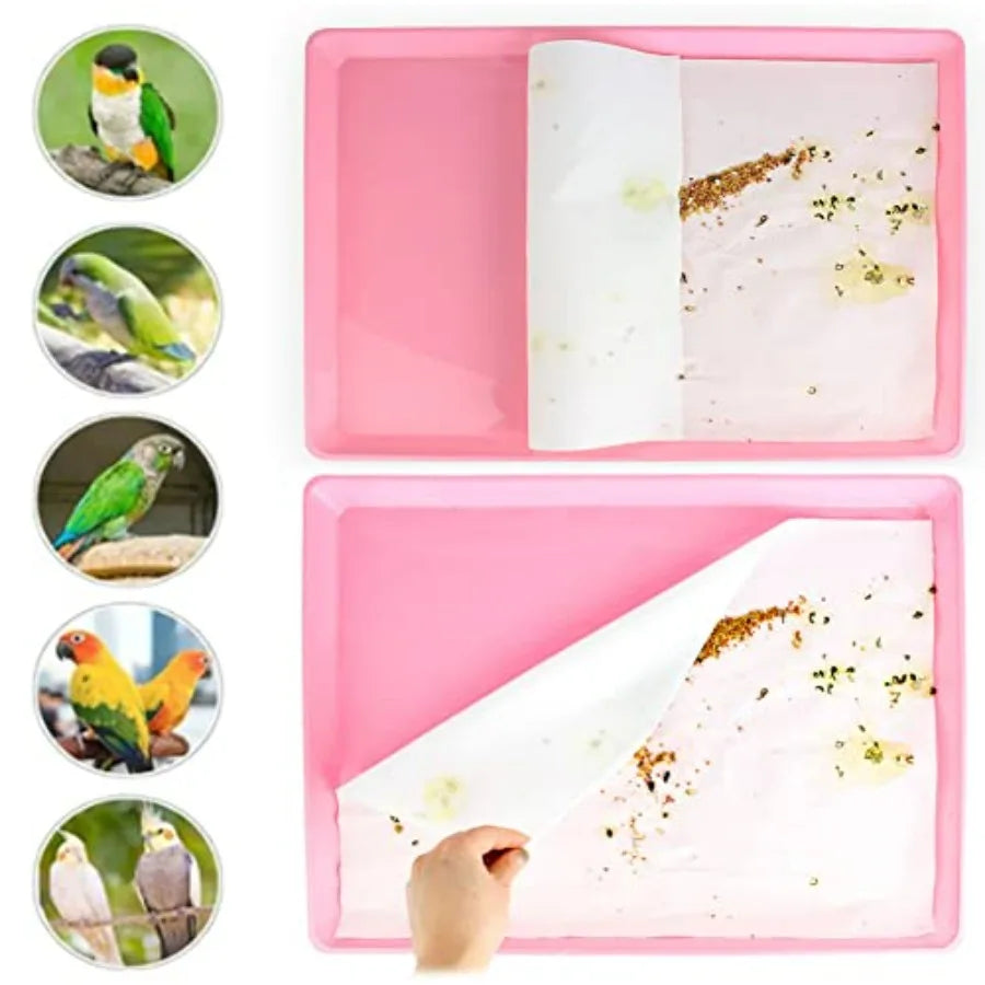 100PCS Bird Cage Liner Papers, Disposable