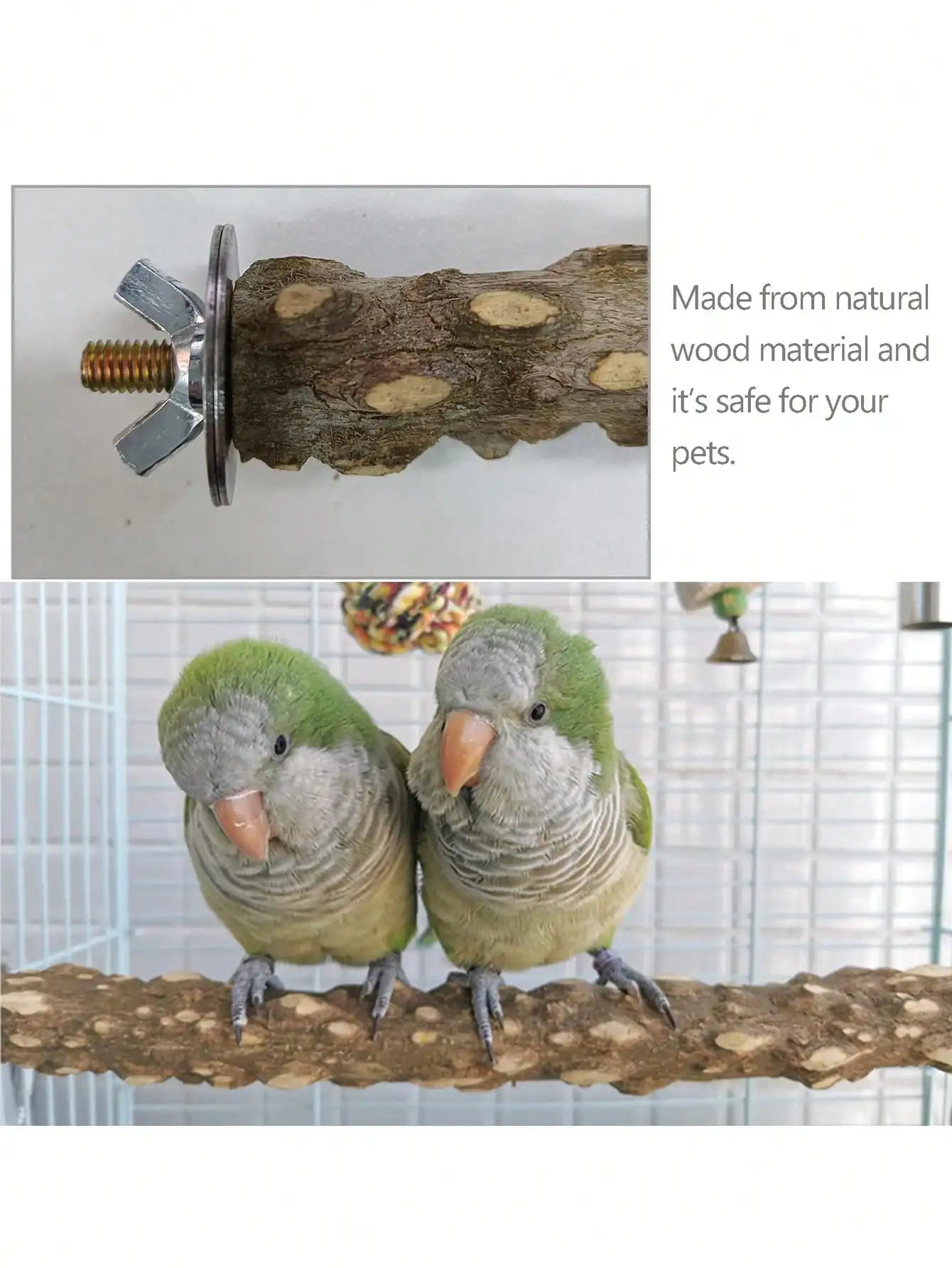 Prickly Wood Bird Perch Stand Parrot Paw Grinding Stick