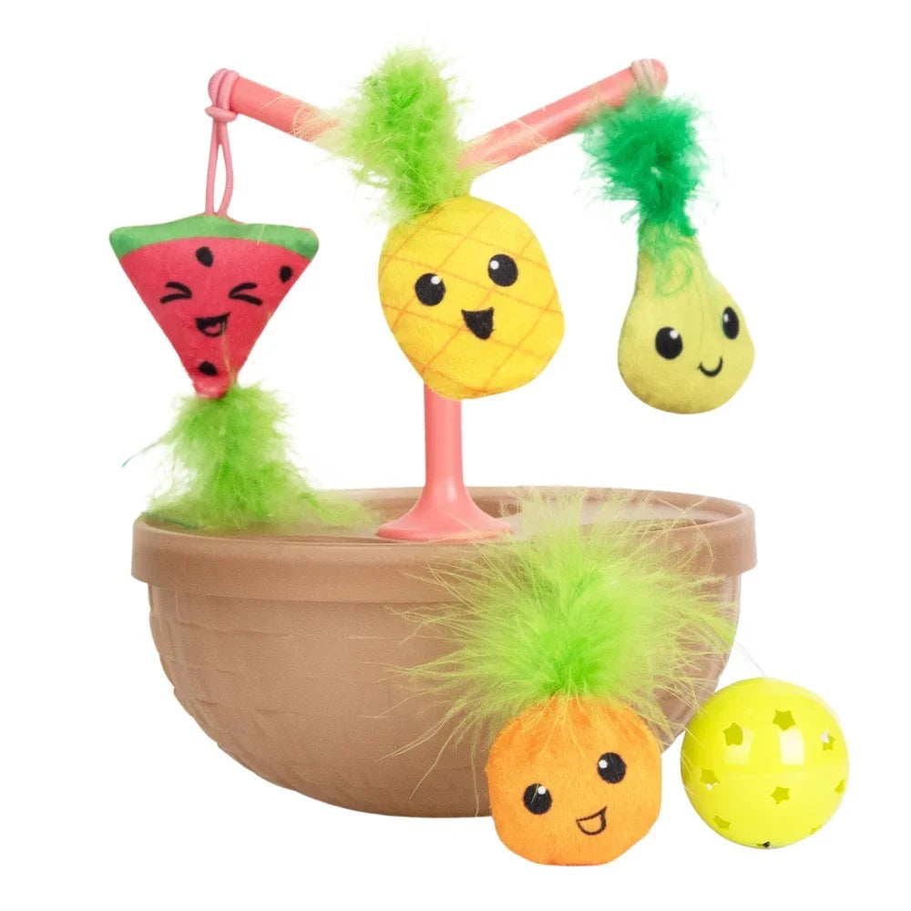 Cat Toy Fruit Bowl Interactive Jingle Balls