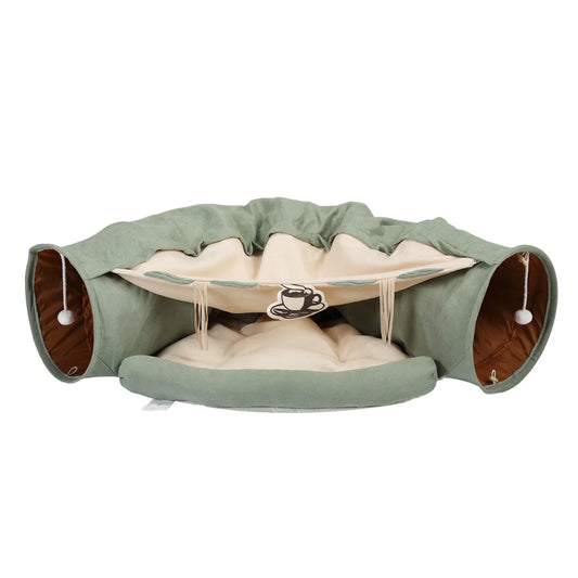 Cat’s Telescopic Tunnel, Cushioned Bed, Teasing Balls