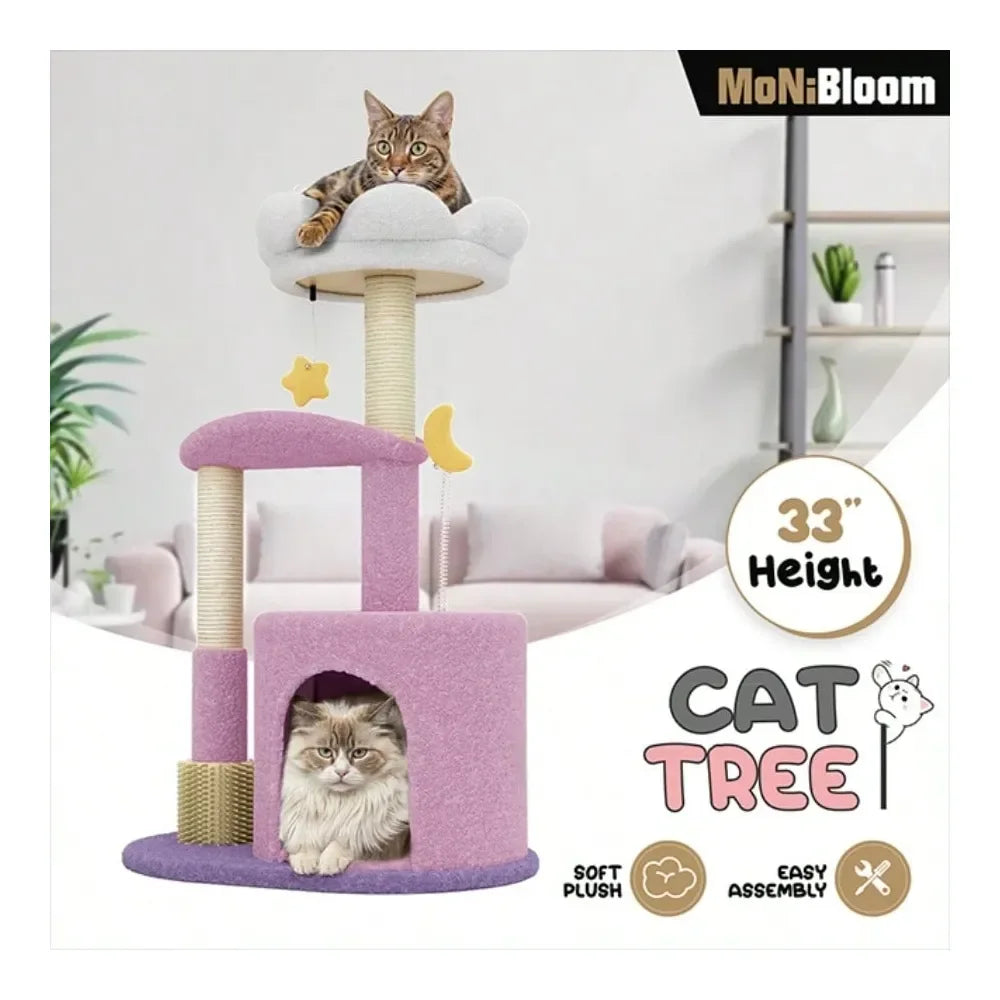 Cat Tower With Scratching Post, Condo, Plush Perches