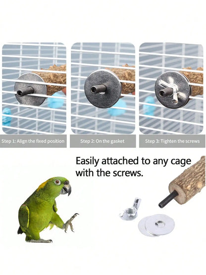 Prickly Wood Bird Perch Stand Parrot Paw Grinding Stick