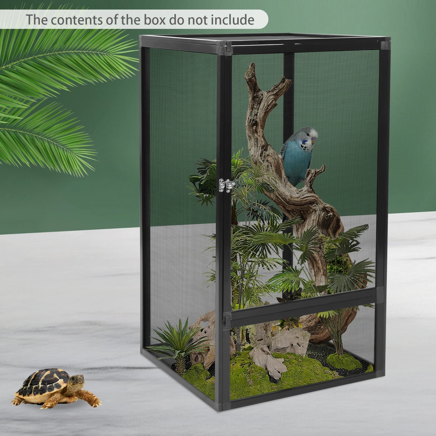 Reptile Habitat Terrarium Enclosed, Rectangular Freestanding