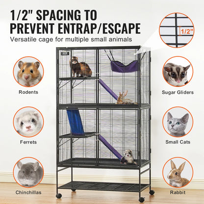 Rolling Metal Ferret Cage Large 4-Tier