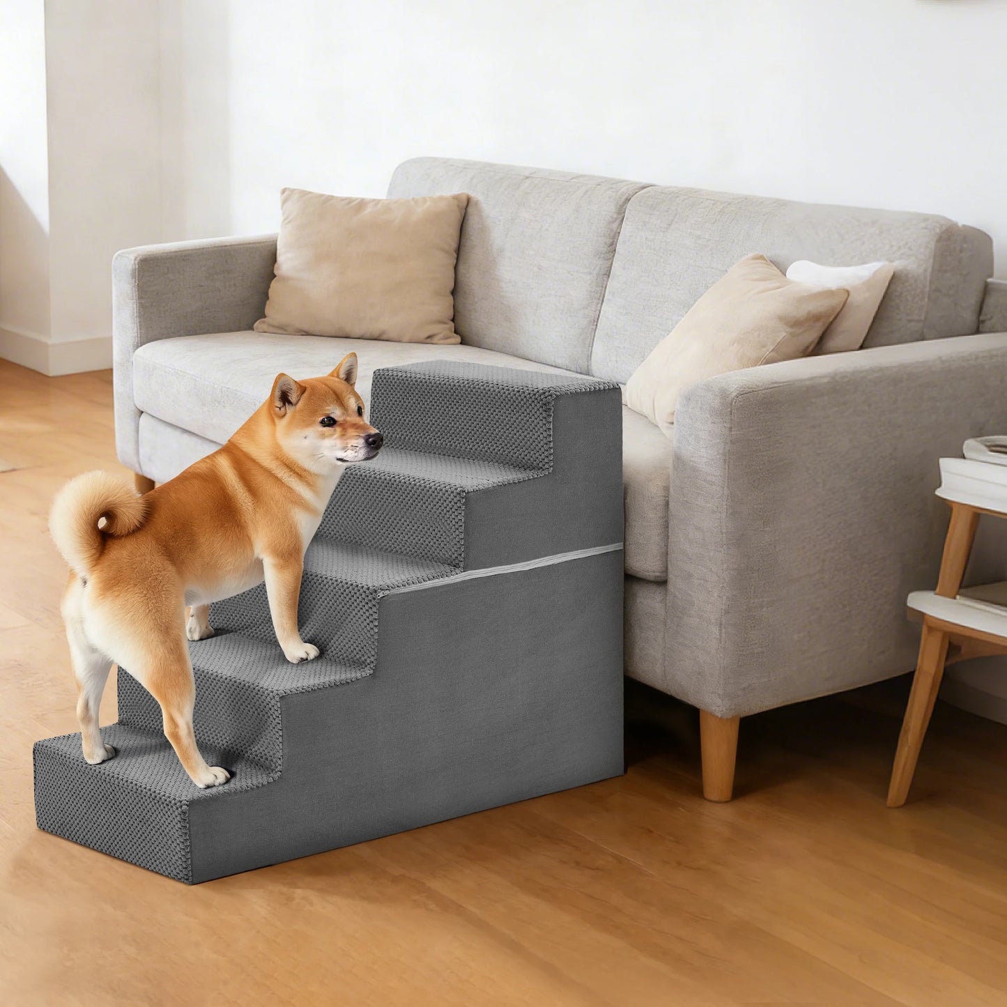 3-5 Step, Foam Dog Stairs, Indoors, Non-Slip