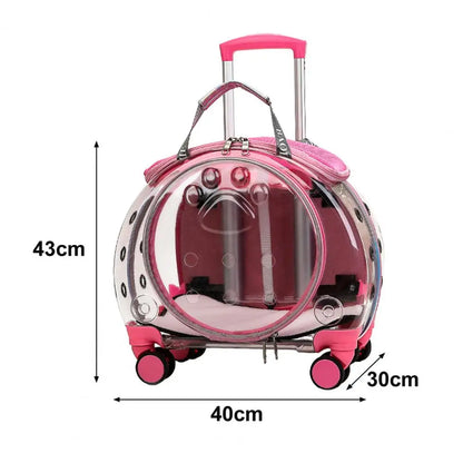 Portable Pet Trolley Case for Cats/ Small Dogs