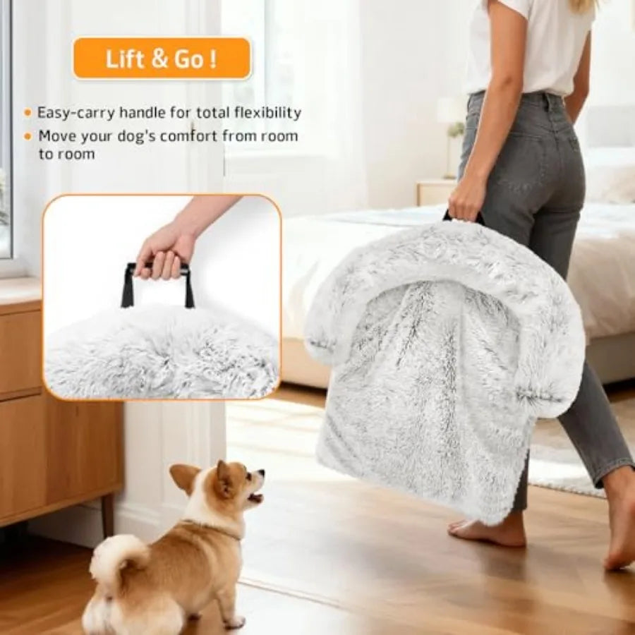 Calming Dog/ Cat Bed Plush Mat for Furniture Protection