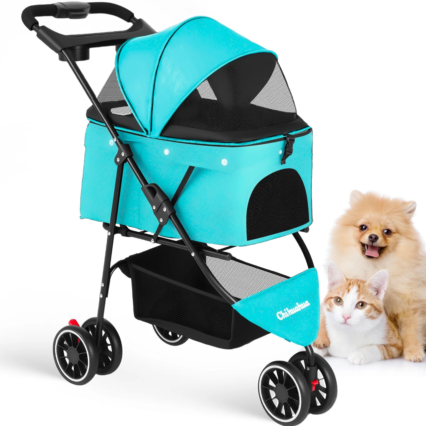 Dogs & Cats Portable Travel Stroller, Foldable